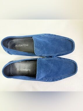 Bugatchi Men’s Blue Suede Driving Loafers Moccasins Size 10